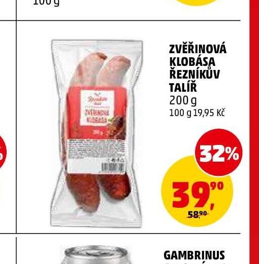 ZVĚŘINOVÁ KLOBÁSA ŘEZNÍKŮV TALÍŘ