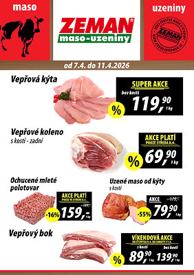 aktuální leták ZEMAN maso - uzeniny 7.4.2026-11.4.2026
