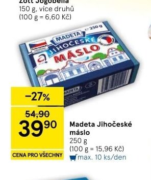 Madeta Jihočeské máslo