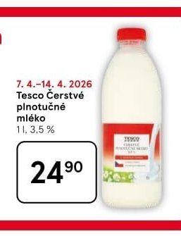 Tesco Čerstvé plnotučné mléko