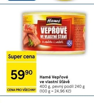 Hamé Vepřové ve vlastní šťávě