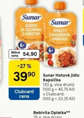 Sunar Hotové jídlo Kapsička