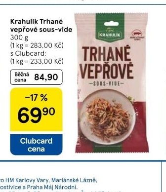 Krahulík Trhané vepřové sous-vide