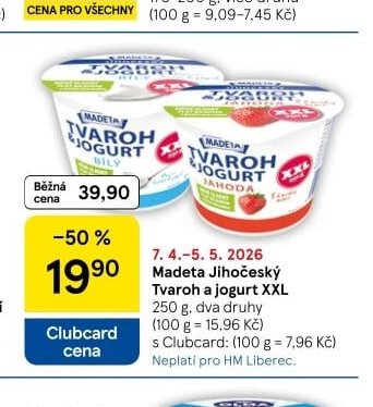 Madeta Jihočeský Tvaroh a jogurt XXL