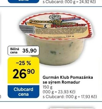 Gurmán Klub Pomazánka se sýrem Romadur