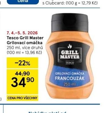 Tesco Grill Master Grilovací omáčka