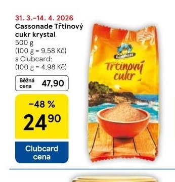Cassonade Třtinový cukr krystal
