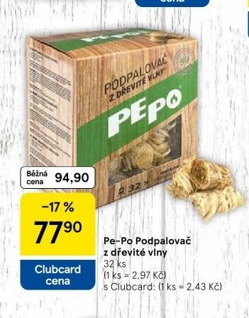 Pe-Po Podpalovač z dřevité vlny