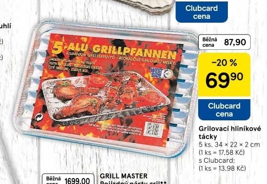 Grilovací hliníkové tácky