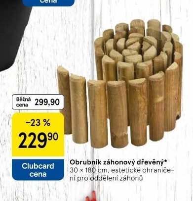 Obrubník záhonový dřevěný