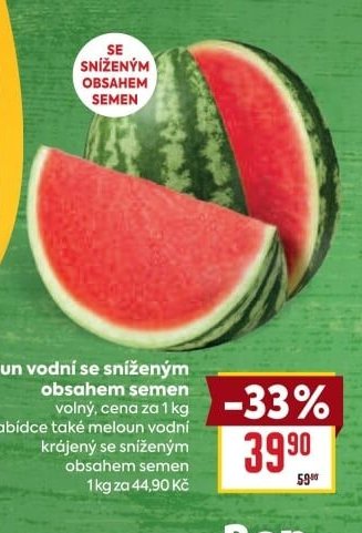 Meloun vodní se sníženým obsahem semen