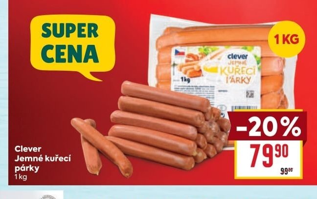 Clever Jemné kuřecí párky