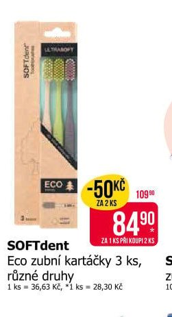 SOFTdent Eco zubní kartáčky 3 ks