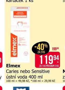 Elmex Caries nebo Sensitive ústní voda 400 ml