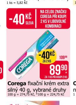 Corega fixační krém extra silný 40 g