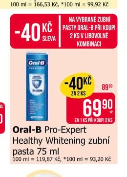 Oral-B Pro-Expert Healthy Whitening zubní pasta 75 ml