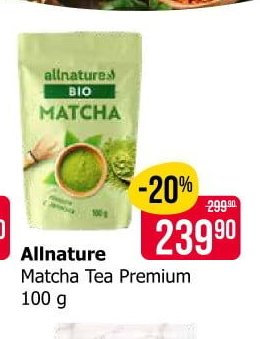 Allnature Matcha Tea Premium 100 g