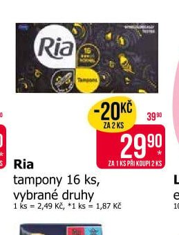 Ria tampony 16 ks, vybrané druhy