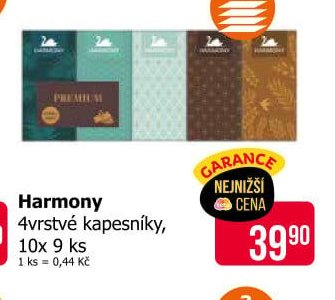 Harmony 4vrstvé kapesníky, 10x 9 ks