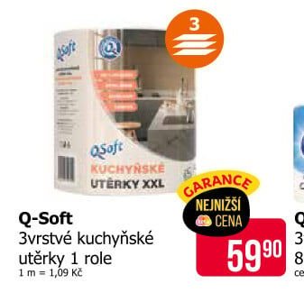 Q-Soft 3vrstvé kuchyňské utěrky 1 role