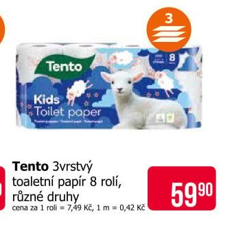 Tento 3vrstvý toaletní papír 8 rolí, různé druhy