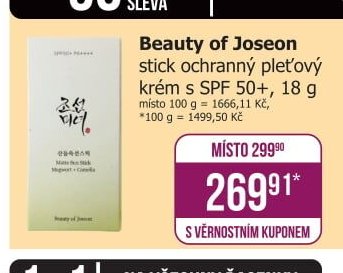 Beauty of Joseon stick ochranný pleťový krém s SPF 50+, 18 g
