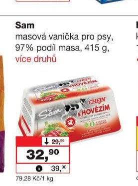 Sam masová vanička pro psy