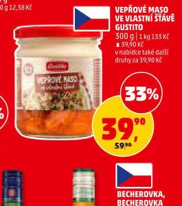 Vepřové maso ve vlastní šťávě Gustito