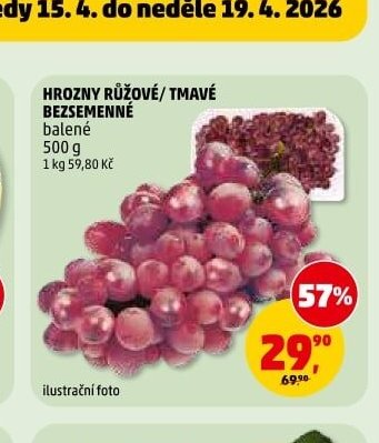 HROZNY RŮŽOVÉ/ TMAVÉ BEZSEMENNÉ