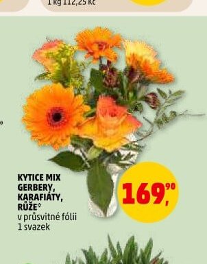 Kytice mix gerbery, karafiáty, růže