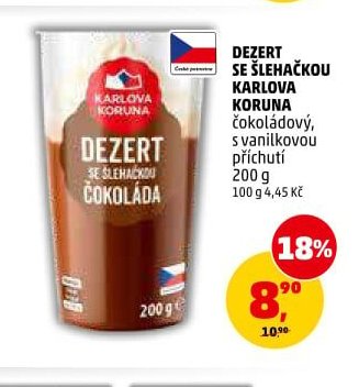 Dezert se šlehačkou Karlova Koruna
