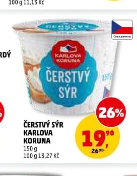 Čerstvý sýr Karlova Koruna