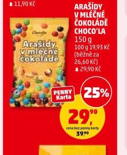Arašídy v mléčné čokoládě Choco'la