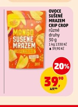 OVOCE SUŠENÉ MRAZEM CRIP CROP