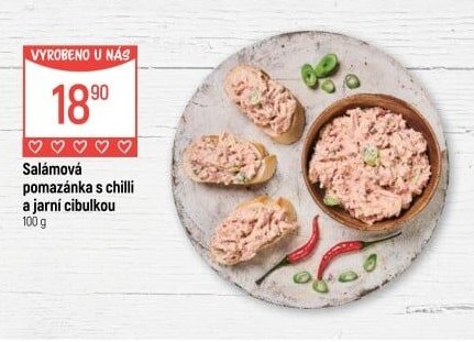 Salámová pomazánka s chilli a jarní cibulkou