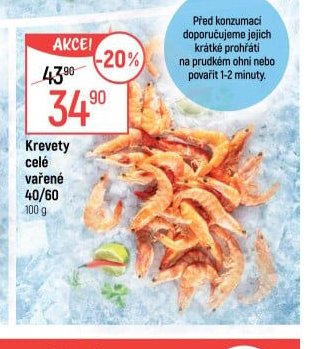 Krevety celé vařené 40/60