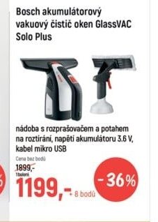 Bosch akumulátorový vakuový čistič oken GlassVAC Solo Plus