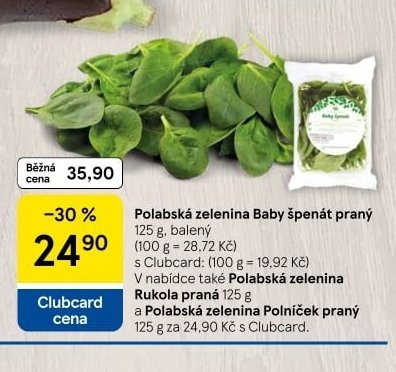 Polabská zelenina Baby špenát praný