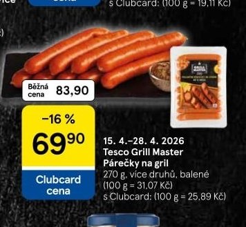 Tesco Grill Master Pářečky na gril