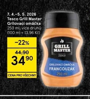 Tesco Grill Master Grilovací omáčka
