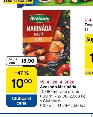Avokádo Marináda