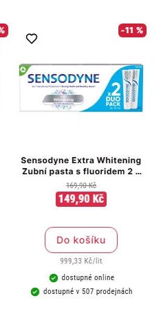 Sensodyne Extra Whitening Zubní pasta s fluoridem