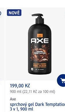 Axe sprchový gel Dark Temptation 3 v 1, 900 ml