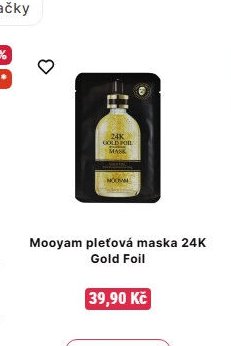 Mooyam pleťová maska 24K Gold Foil