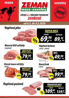 aktuální leták ZEMAN maso - uzeniny 4.5.2026-9.5.2026