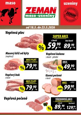 aktuální leták ZEMAN maso - uzeniny 18.5.2026-23.5.2026