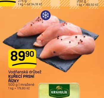 Vodňanská drůbež KUŘECÍ PRSNÍ ŘÍZKY