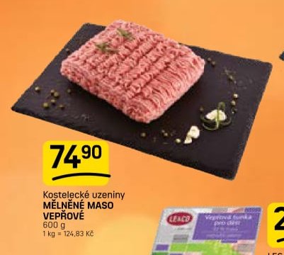 Kostelecké uzeniny MĚLNĚNÉ MASO VEPŘOVÉ