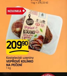 Kostelecké uzeniny VEPŘOVÉ KOLÍNKO NA PEČENÍ