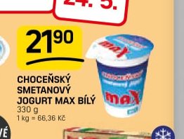 CHOCEŇSKÝ SMETANOVÝ JOGURT MAX BÍLÝ